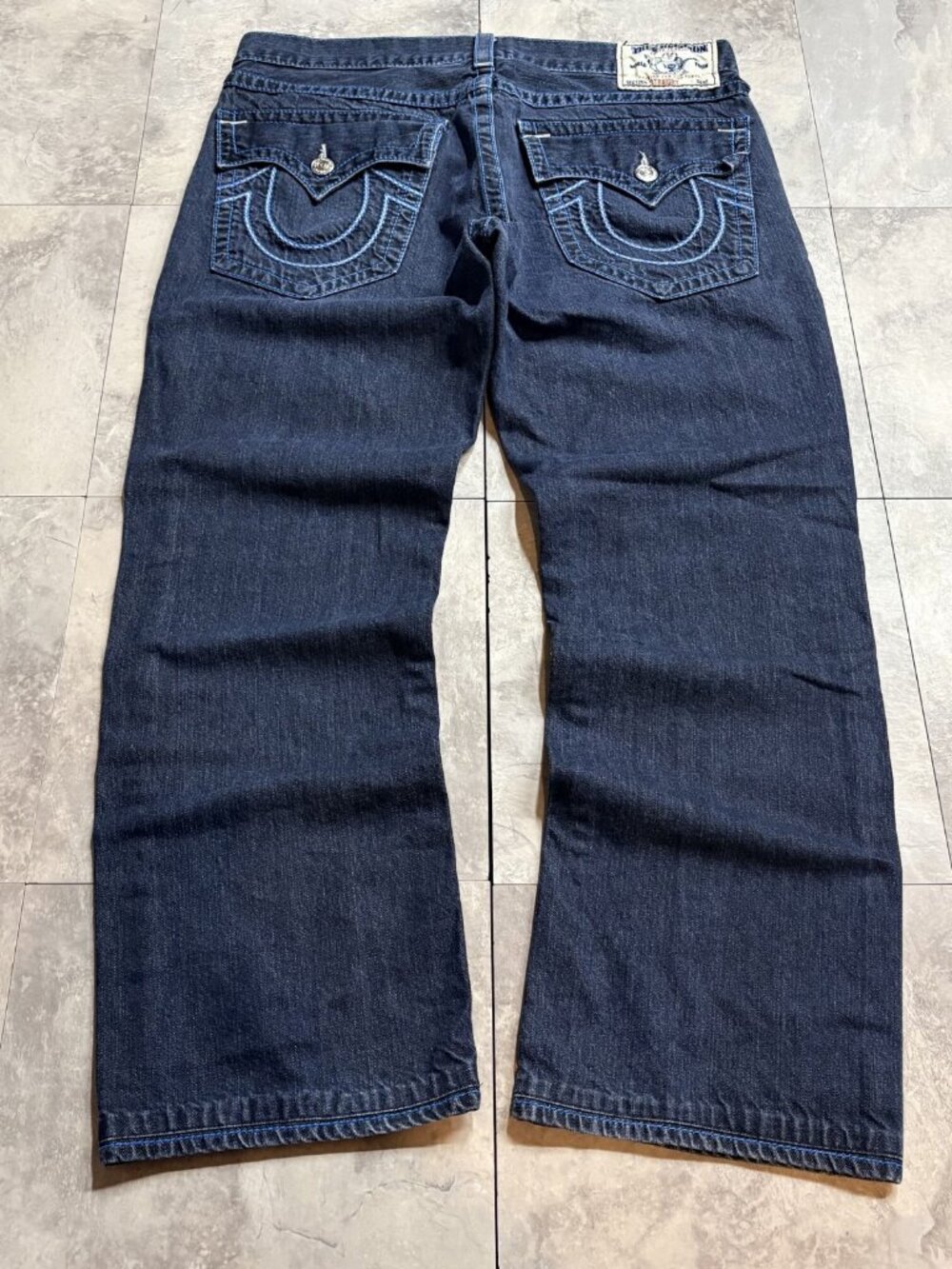 True Religion Straight Jeans 36x30 Dark Indigo